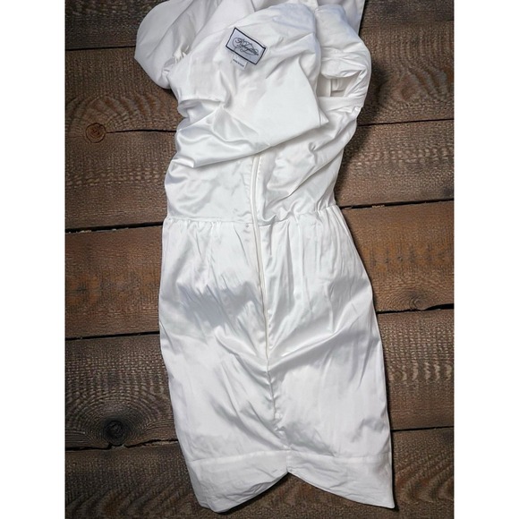 Redemption Dress ONE SHOULDER MINI DRESS IN POPELINE White Size Small Designer - Picture 4 of 12